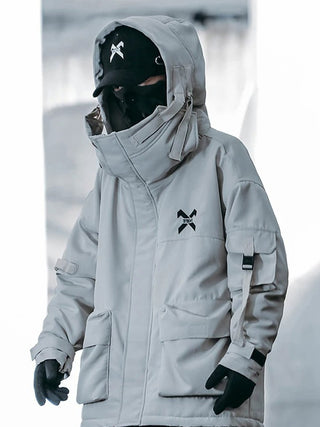 White techwear jacket