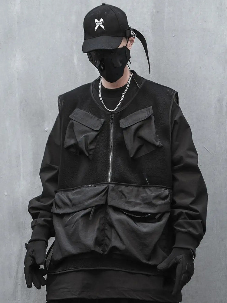 Black windbreaker techwear