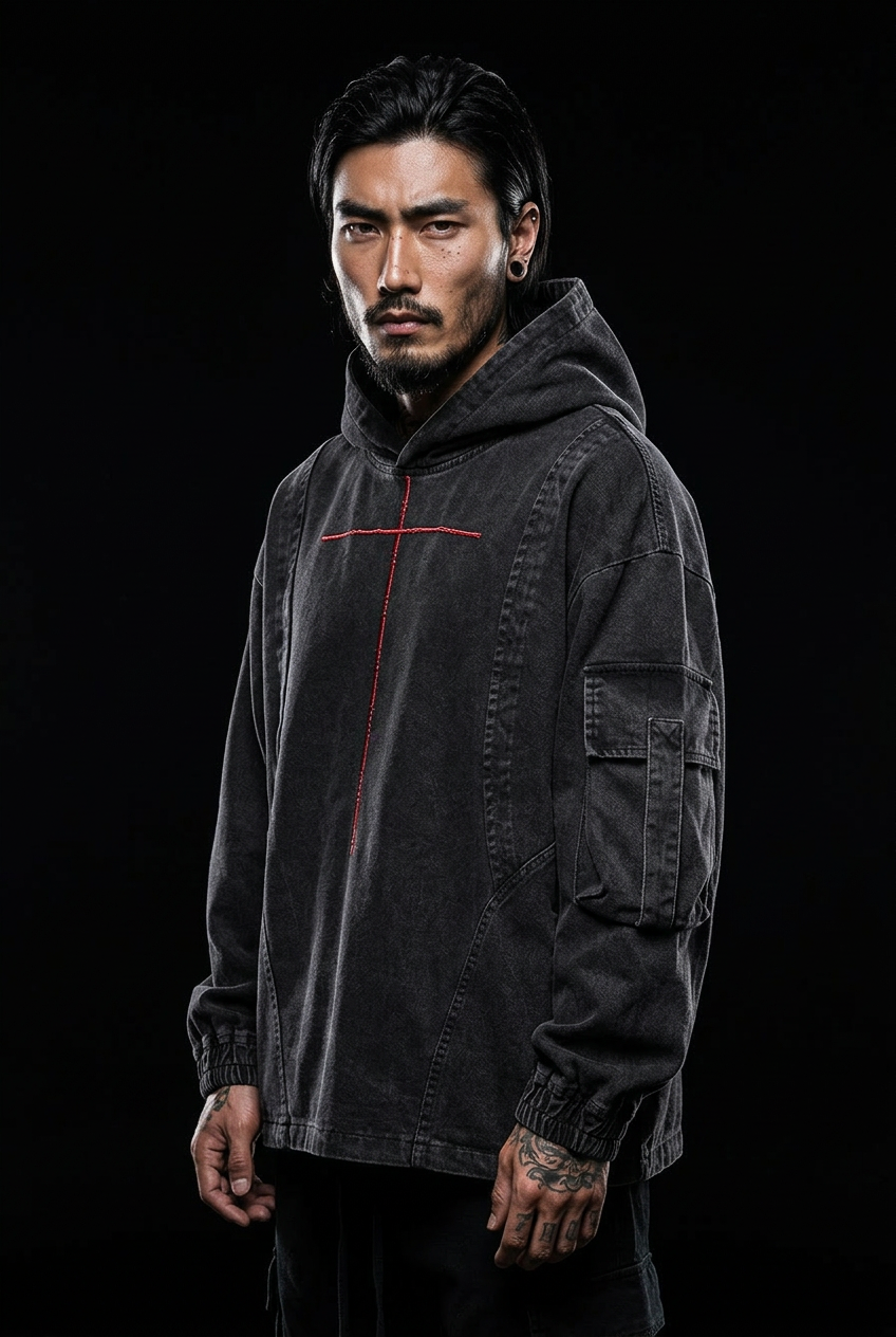 Japanese techwear hoodie