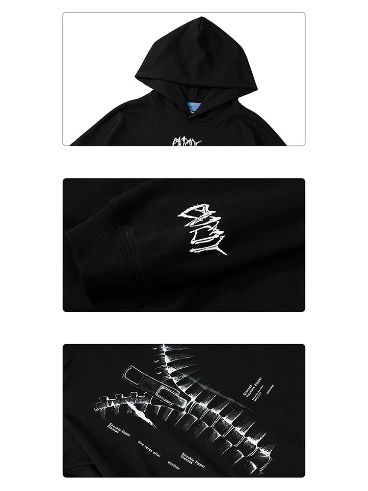 Black techwear hoodie