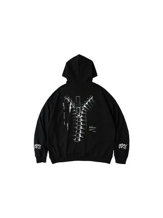 Black techwear hoodie