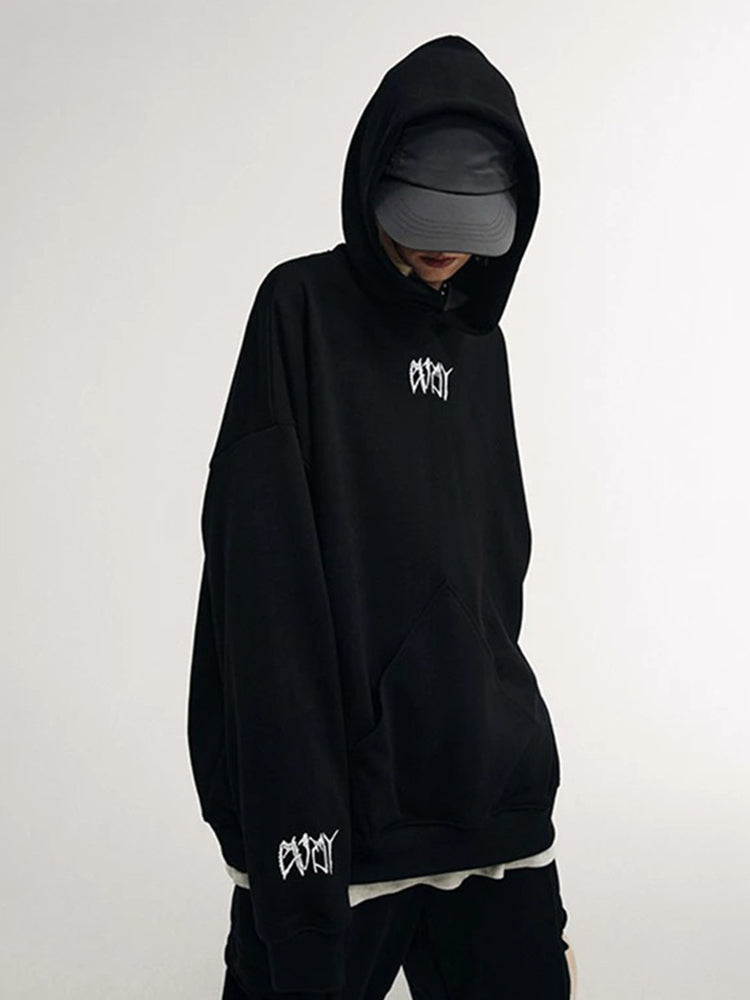 Black techwear hoodie