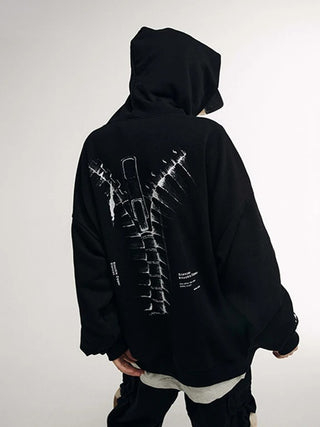 Black techwear hoodie