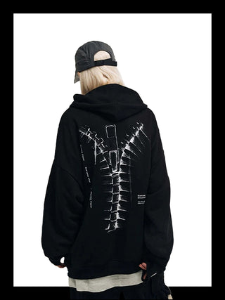 Black techwear hoodie